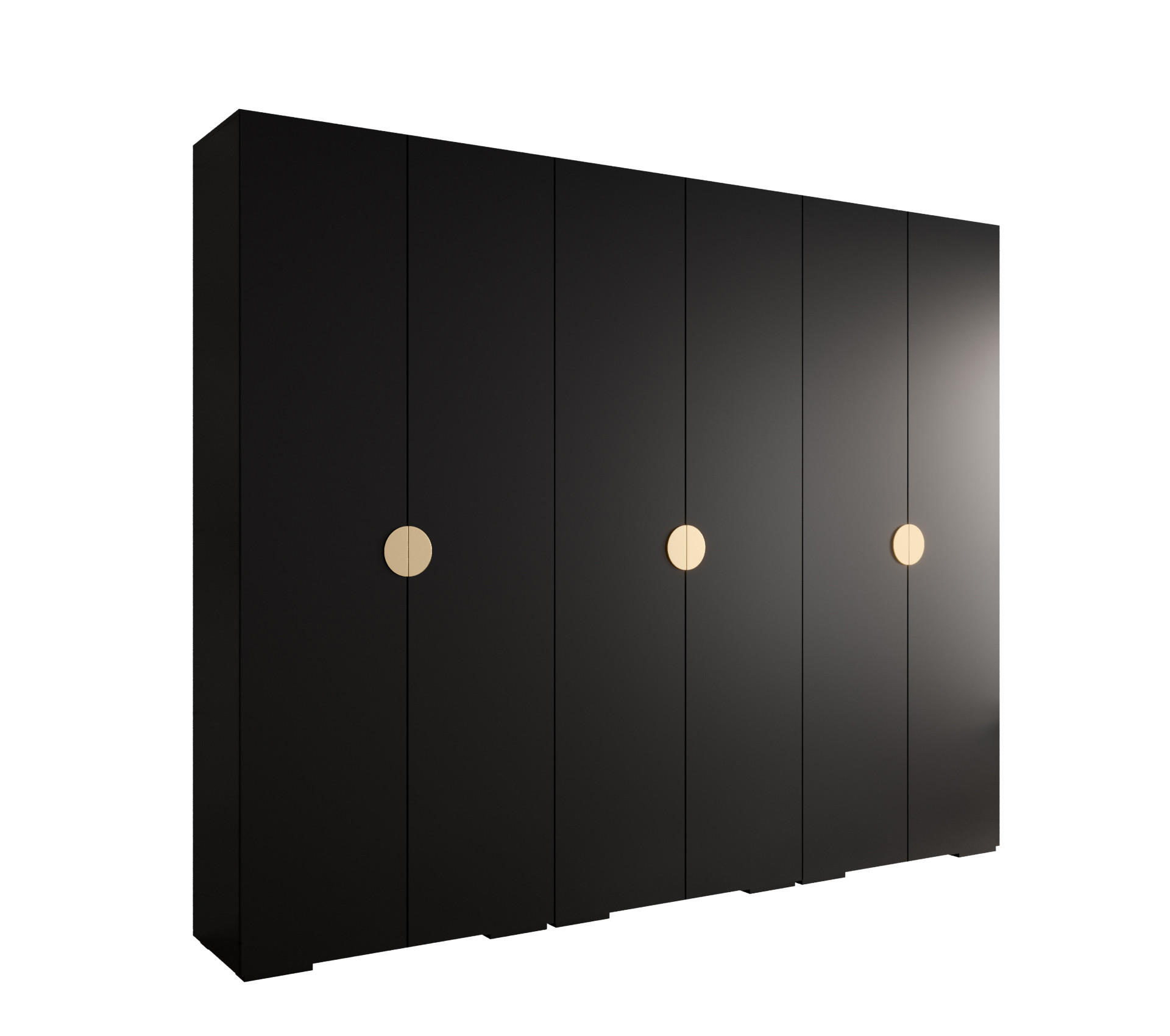 DREHTÜRENSCHRANK 236.7/300/47 6-türig - Goldfarben/Schwarz, Holz/Metall (300/236.7/47cm) - Abiks Möbel