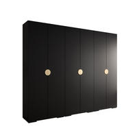 DREHTÜRENSCHRANK 236.7/300/47 6-türig - Goldfarben/Schwarz, Holz/Metall (300/236.7/47cm) - Abiks Möbel