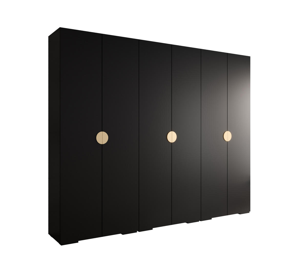 DREHTÜRENSCHRANK 236.7/300/47 6-türig - Goldfarben/Schwarz, Holz/Metall (300/236.7/47cm) - Abiks Möbel