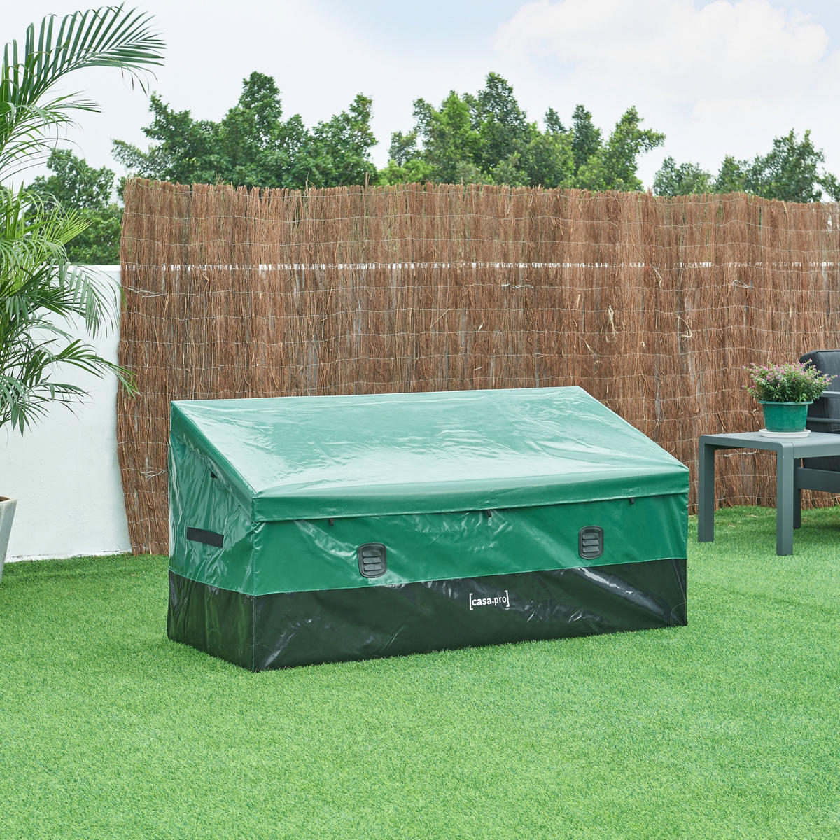 AUFBEWAHRUNGSBOX Alanno - Schwarz/Grün, Textil/Metall (155/75/64cm) - casa.pro