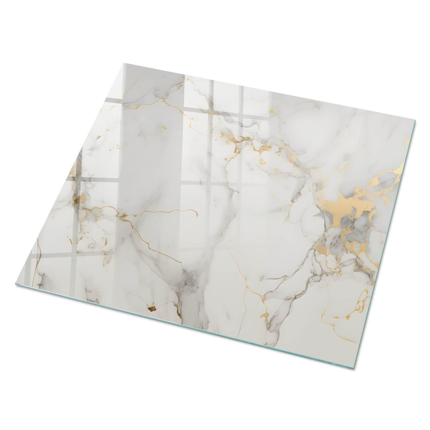 GLASPLATTE 80x60 cm – Marmoroptik - Blau, Glas (0.4/80/60cm) - ArtPrintCave
