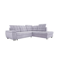 ECKSOFA LOTTA L-förmig Bettkasten verstellbare Kopfstützen hochwertige Verarbeitung lose Rückenkissen freistehend RECHTS 258x212x106 cm Silber - Silberfarben, Holz/Textil (258/212cm) - DomoHome