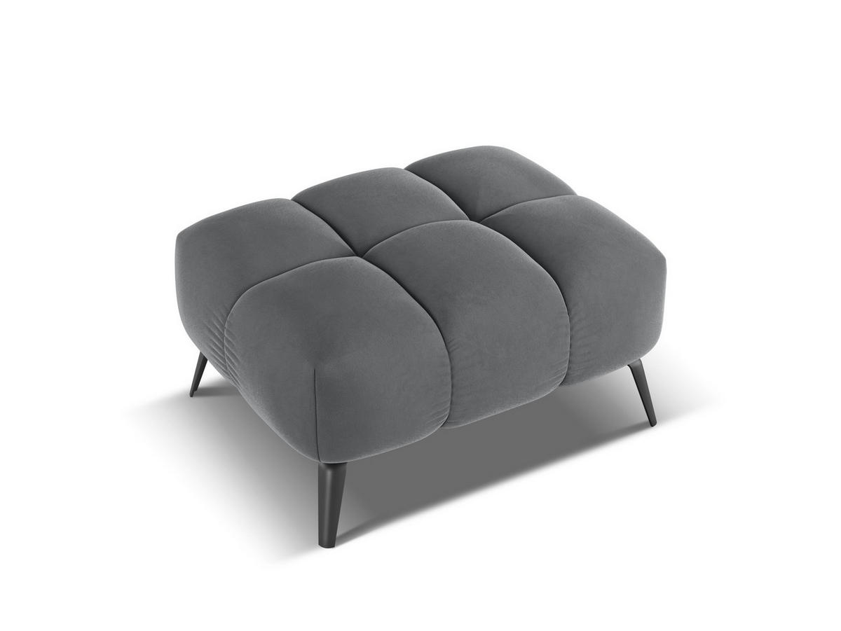 POUF Samt Stoff Grau - Dunkelgrau/Schwarz, Textil/Metall (78/41/60cm) - Makamii