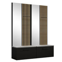 GARDEROBENSCHRANK MODULO 161,2/204/40 cm Modern Garderobe-Set Schwarz - Schwarz/Grau, Holzwerkstoff (161.2/204/40cm) - MASSENO