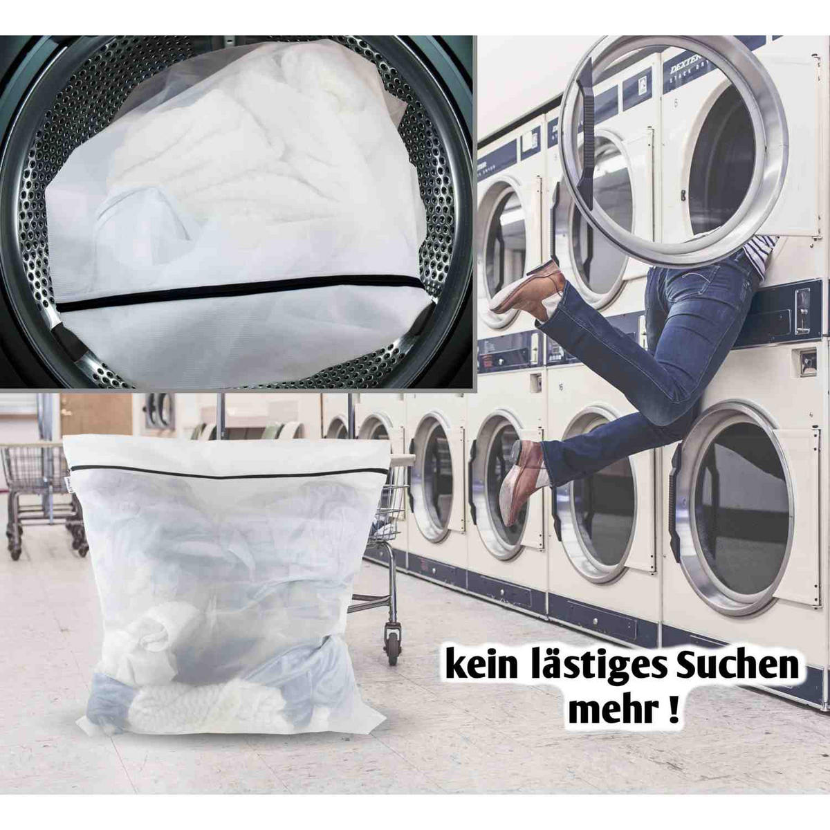 WÄSCHENETZ XXL 100X90CM LIEBLINGS Ding Wäschenetz - Weiß, Textil (90/1/100cm) - Lieblings Ding