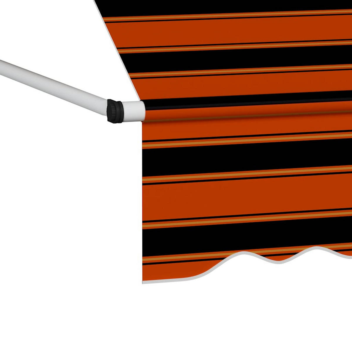 EINZIEHBARE Markise Handbetrieben 200 cm Orange und Braun - Multicolor, Textil (200/1/1cm) - furnicato