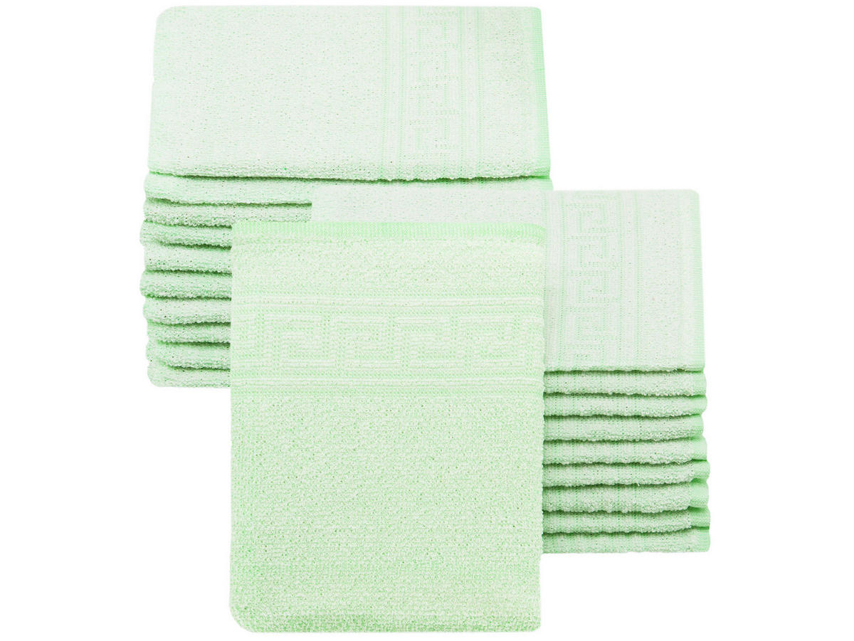 WASCHHANDSCHUH, 20er-Set, 16x22 cm, 70% Baumwolle, 30% Polyester, Grün - Grün, Textil (16/22cm) - Zollner