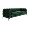 CHESTERFIELD-SOFA 3-Sitzer Laura Flasche Grün Samt - Smaragdgrün/Silberfarben, Holz/Textil (243/75/100cm) - S-Style Möbel
