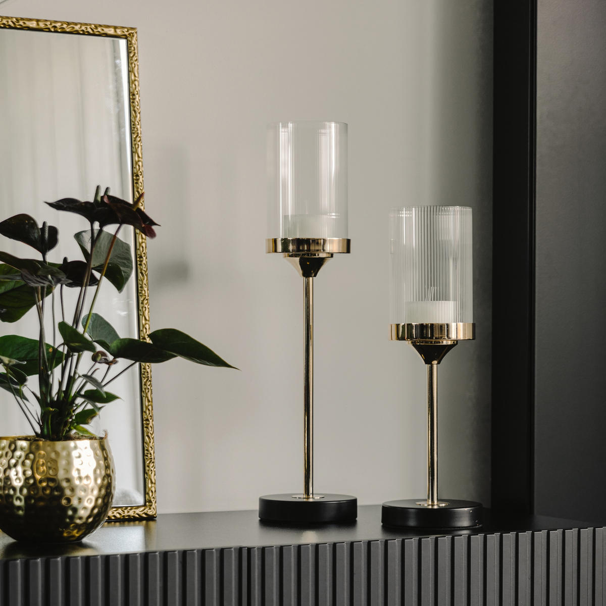 KERZENSTÄNDER Enlaceso - Goldfarben, Metall (12/37.5/12cm) - home&you