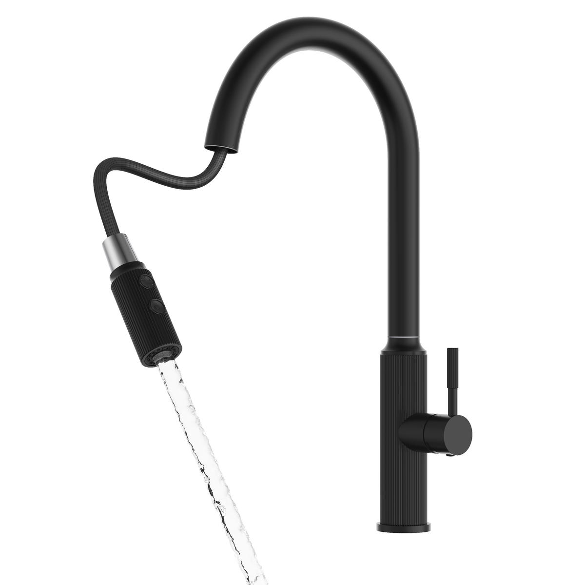 KÜCHENARMATUR Luna Schwarz - Schwarz, Metall (25/43/25cm) - Granitan