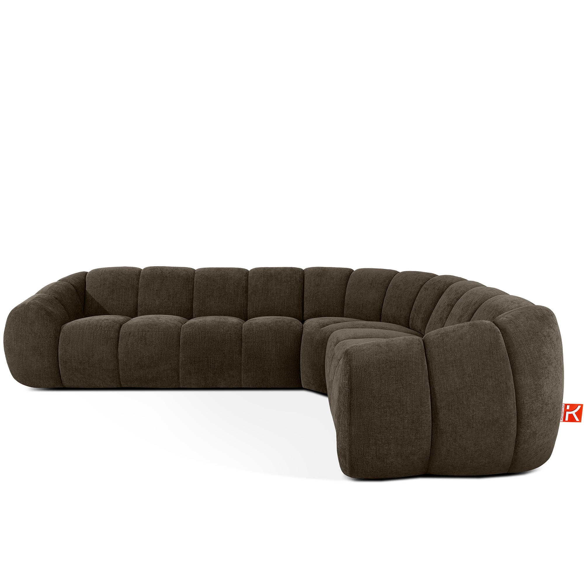 ECKSOFA RECHTS FLAVA, Braun - Braun, Holz/Holzwerkstoff (310/270cm) - KONSIMO®