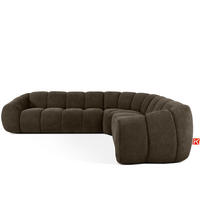 ECKSOFA RECHTS FLAVA, Braun - Braun, Holz/Holzwerkstoff (310/270cm) - KONSIMO®