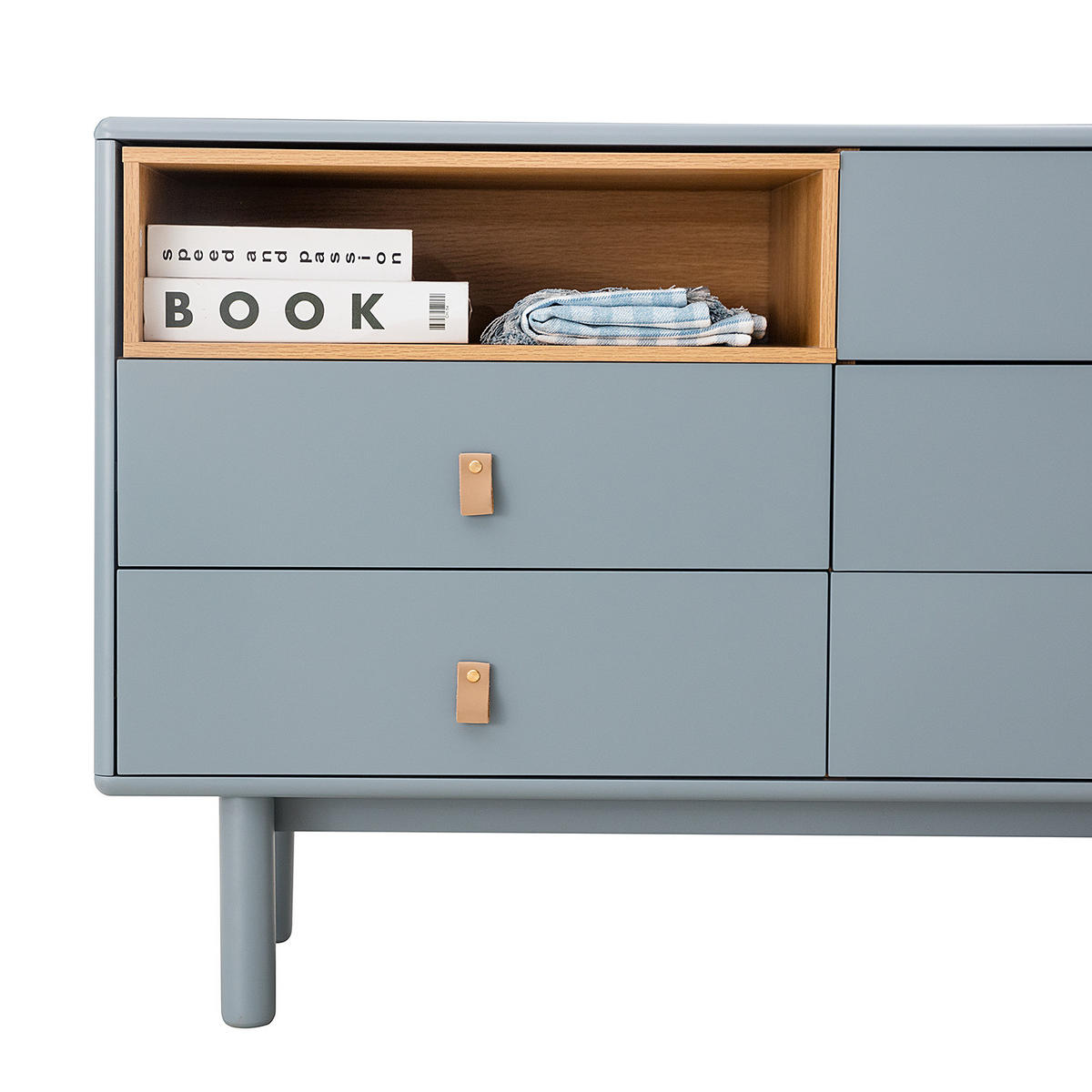 SIDEBOARD - 120 cm - Blaugrau/Braun, Holz/Holzwerkstoff (120/75/40cm) - home24