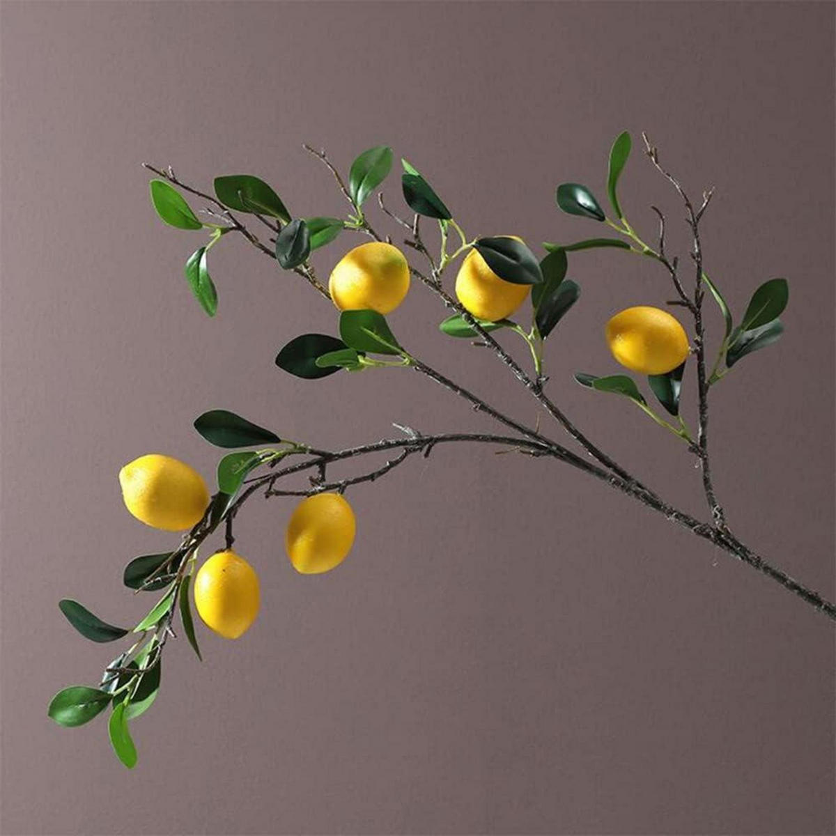 KÜNSTLICHE Zitrone 2-teiliges Set 80 cm - Gelb, Kunststoff (80cm)
