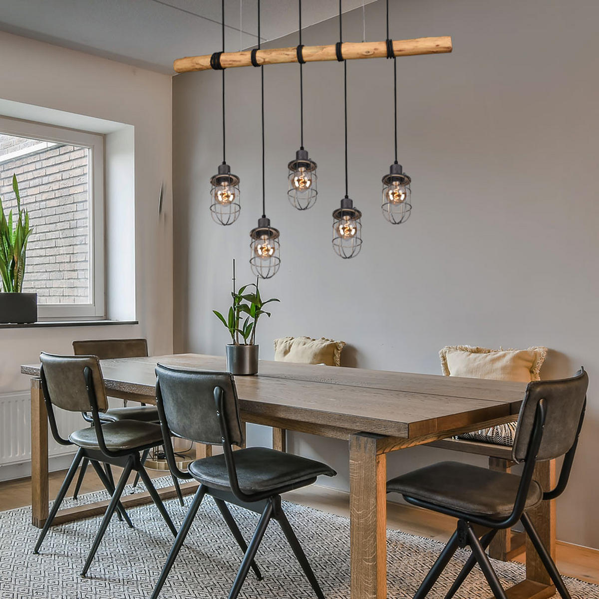 HÄNGELEUCHTE FORESTER Braun Natur - Braun, Holz (100/10/207cm)