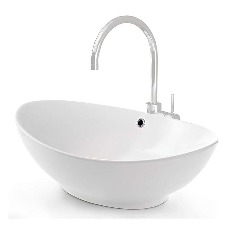 WASCHBECKEN für Badezimmer 600 x 380 x 190mm - Weiß, Keramik (60/19/38cm) - HOROW