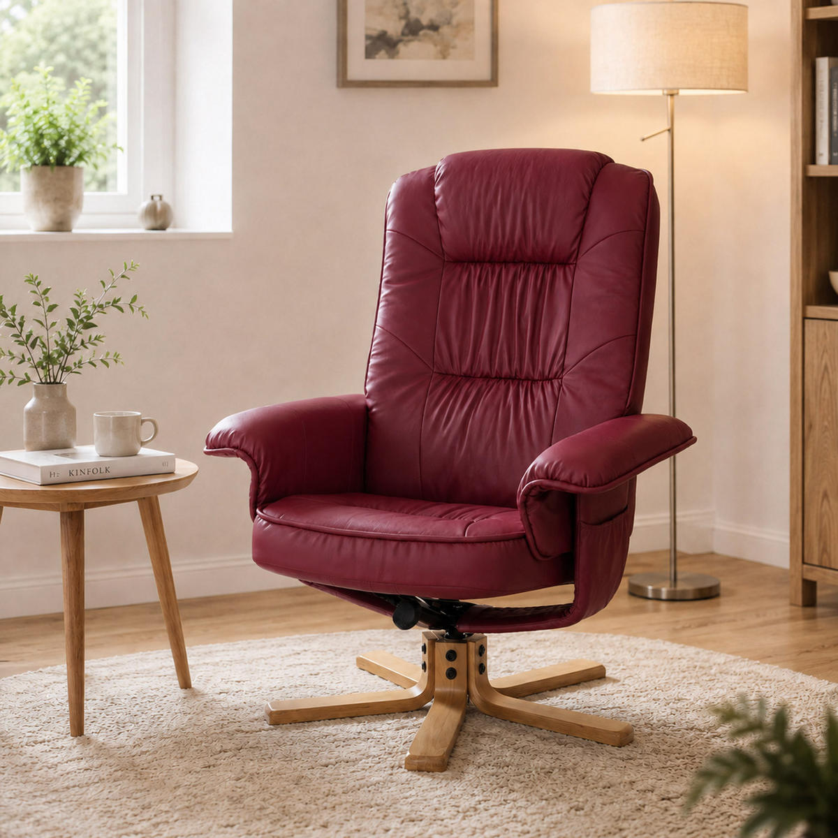 RELAXSESSEL Bordeaux - Bordeaux, Textil (80/100/70cm) - MCW