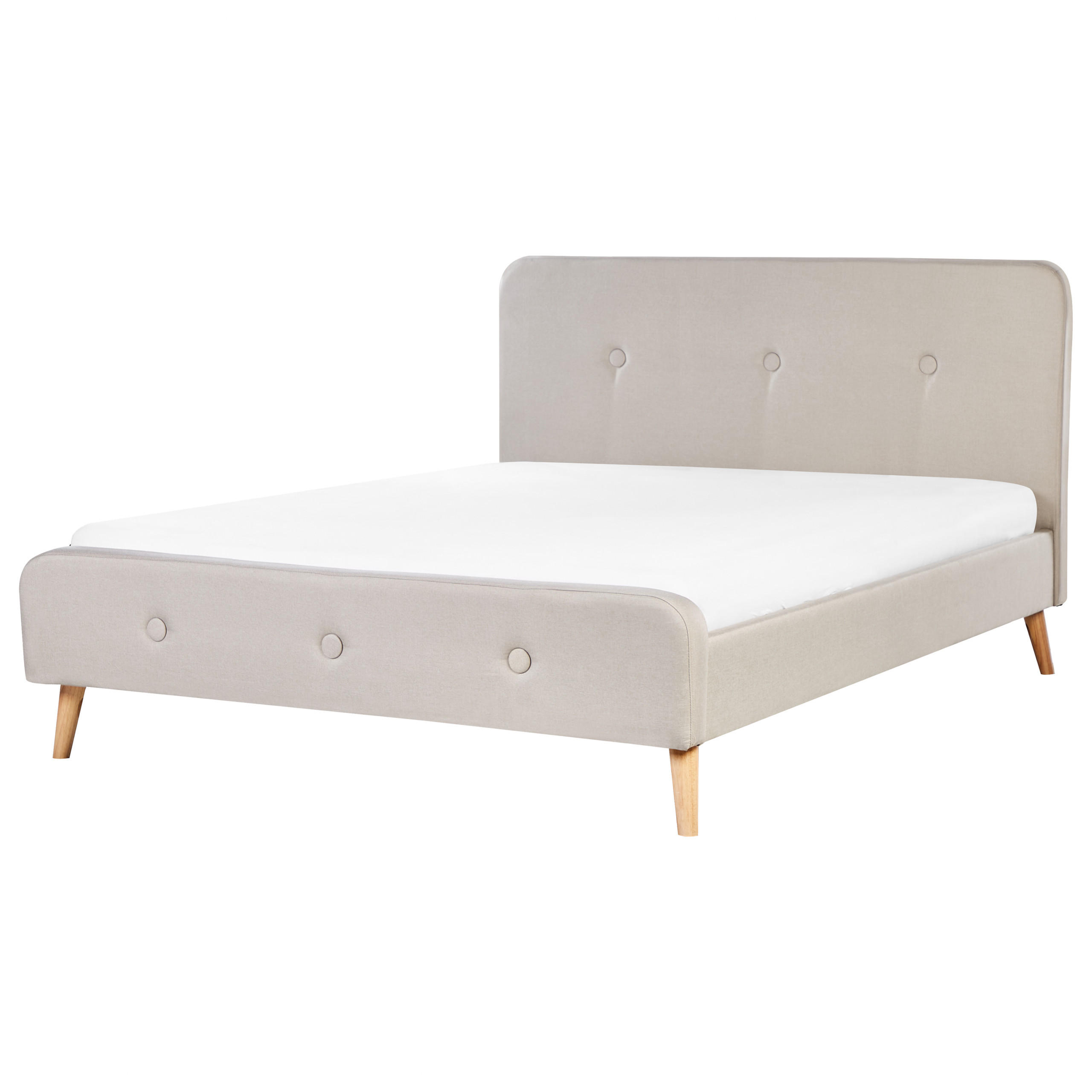 POLSTERBETT mit Lattenrost 160x200 cm Beige Rennes - Beige, Textil (160/200cm) - Beliani