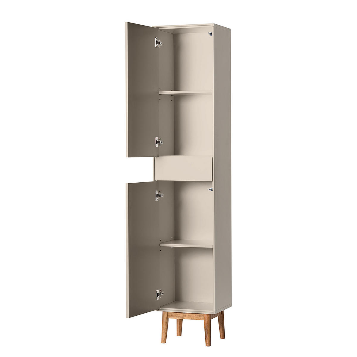 HOCHSCHRANK - Taupe/Eichefarben, Holz/Holzwerkstoff (40/195/32cm) - home24