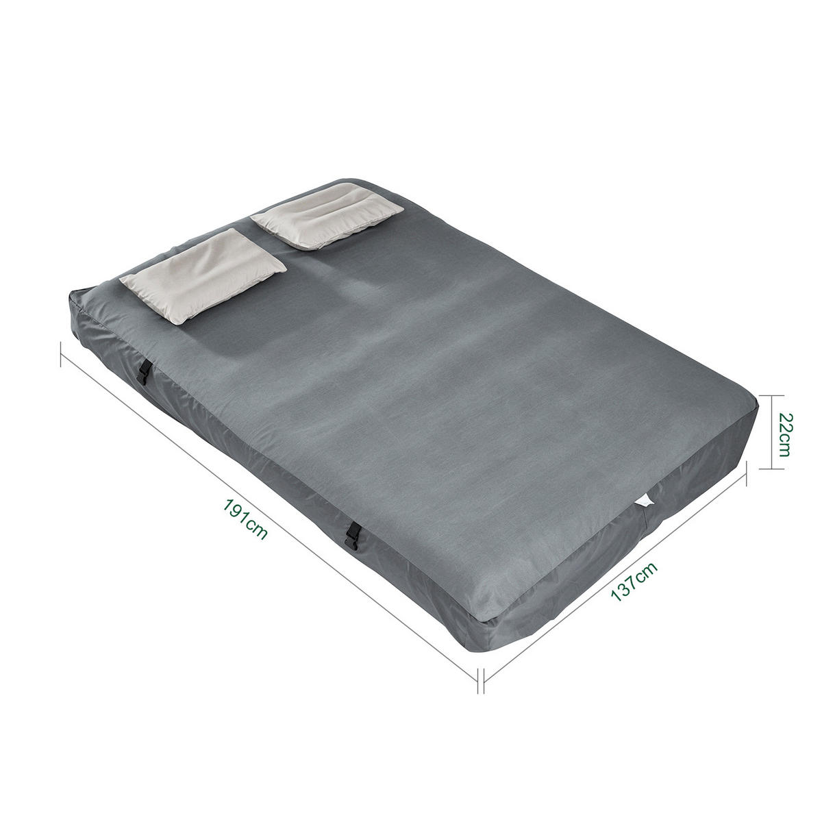 LUFTBETT mit integrierten Kissen OGS32-II-L-HG-P01 - Ahornfarben, Fell (137/191cm) - SoBuy