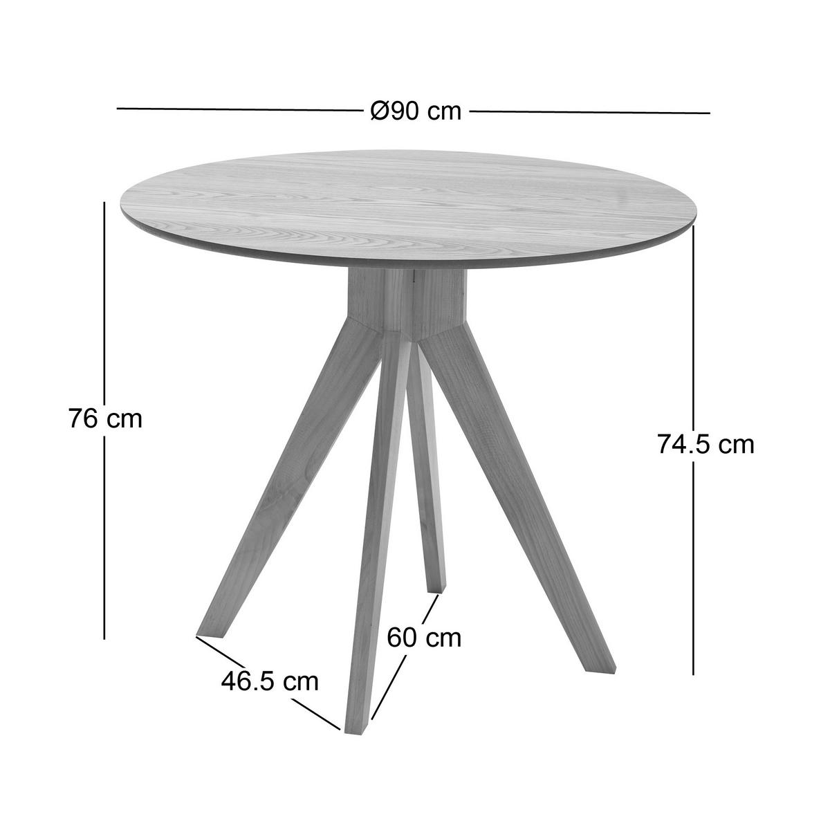 ESSTISCH Rund Braun 90 x 90 x 76 (cm) - Braun, Holz (90/90/76cm) - Nordlys