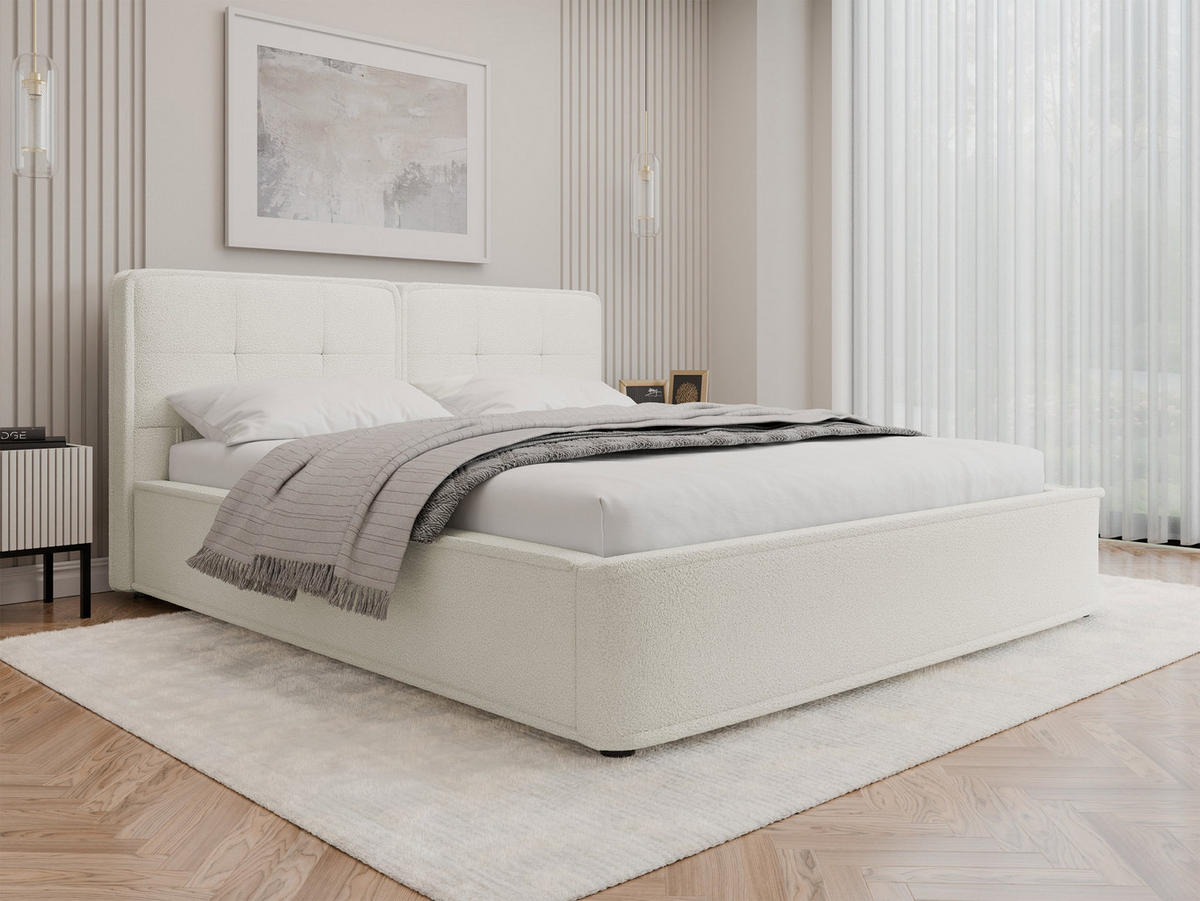 POLSTERBETT Zotik 160 8802 - Beige/Schwarz, Holzwerkstoff/Textil (160/200cm) - MIRJAN24
