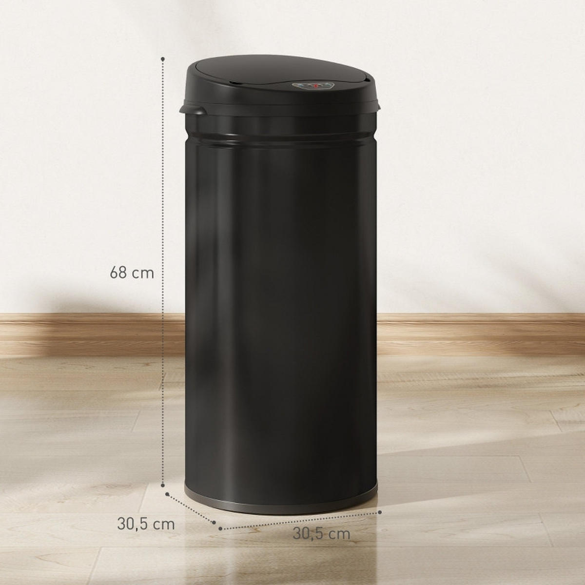 ABFALLEIMER - Schwarz, Metall (30.5/68/30.5cm)