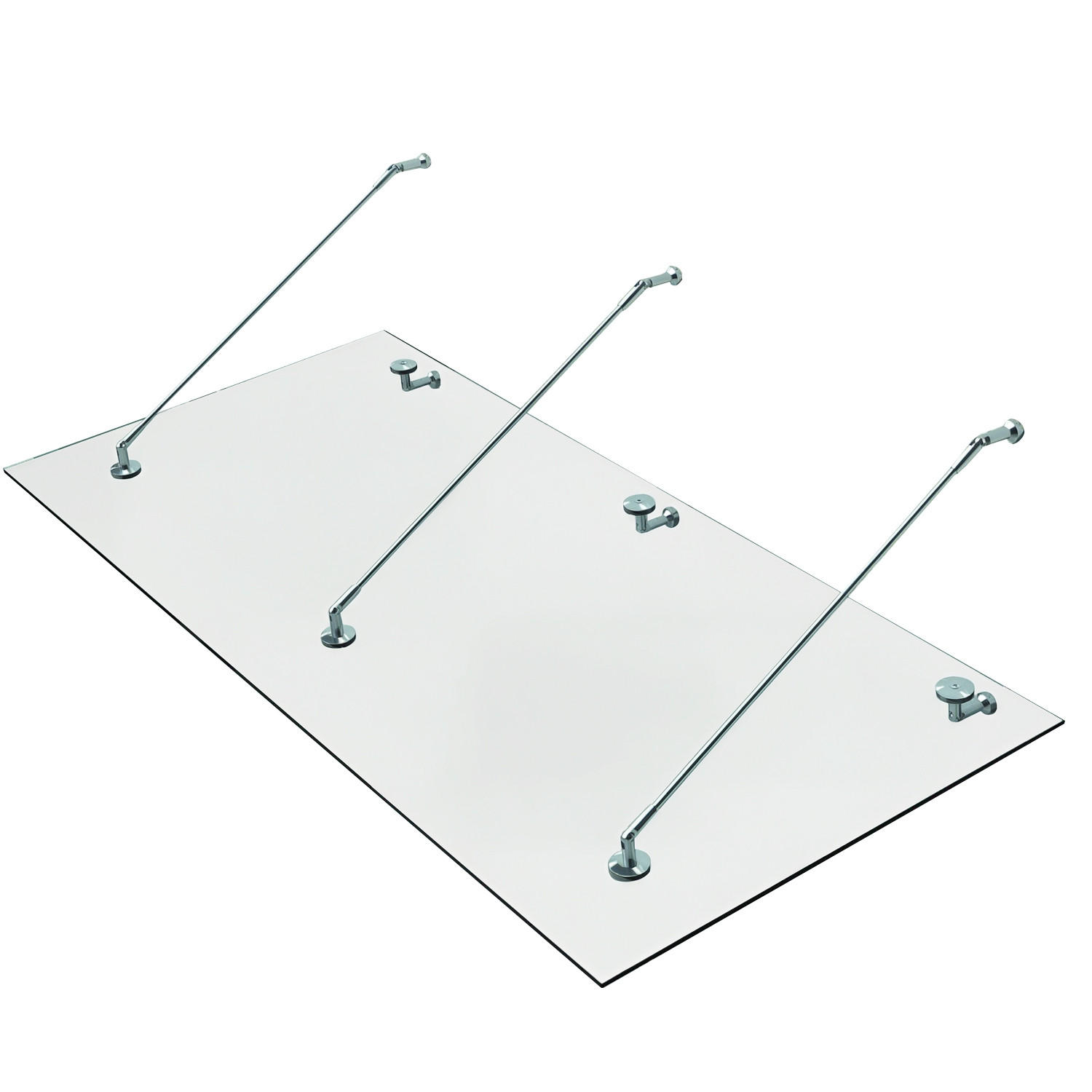 VORDACH DE-07394 mit gehärtetem Glas und Edelstahl Klarglas - Transparent, Glas/Metall (90/12/200cm) - ComfortXL