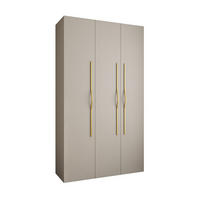 DREHTÜRENSCHRANK 245,5/140/50 3-türig - Kaschmir/Goldfarben, Holz/Metall (140/245.5/50cm) - Abiks Möbel