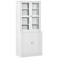 BÜCHERREGAL mit 4 Fächer 76Lx40Bx178,5Hcm, weiß - Weiß, Metall (40/178.5/76cm) - HOMCOM