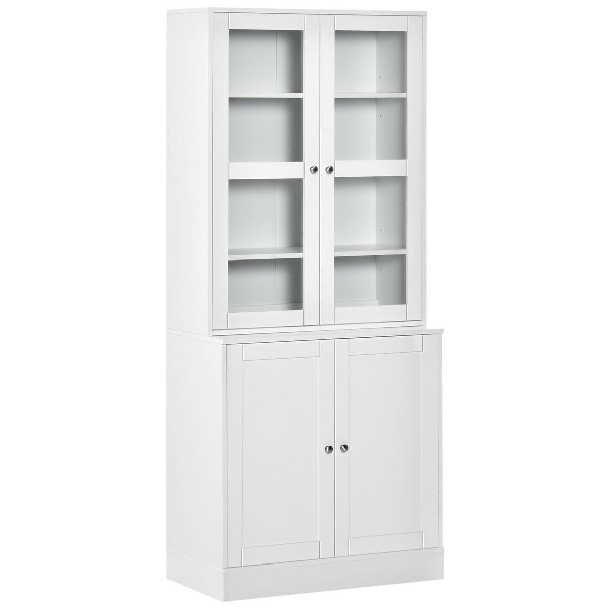 BÜCHERREGAL mit 4 Fächer 76Lx40Bx178,5Hcm, weiß - Weiß, Metall (40/178.5/76cm) - HOMCOM