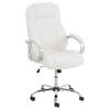 CHEFSESSEL Lederlook weiß - Chromfarben/Weiß, Textil/Metall (66/113/70cm) - CLP