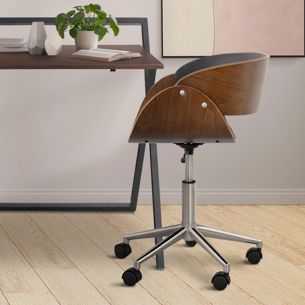 DREHSTUHL Schwarz - Schwarz, Holzwerkstoff (50/65/65cm) - Teamson Home