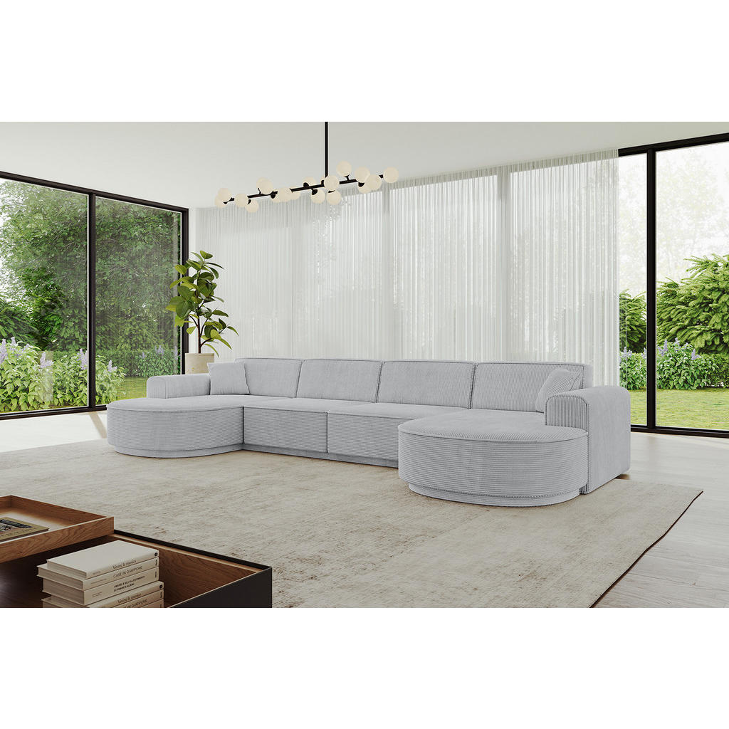 Thumbnail - Altdecor Wohnlandschaft, Grau, Textil, 6-Sitzer, U-Form, 380x81x163 cm, Wohnzimmer, Sofas & Couches, Wohnlandschaften, W...