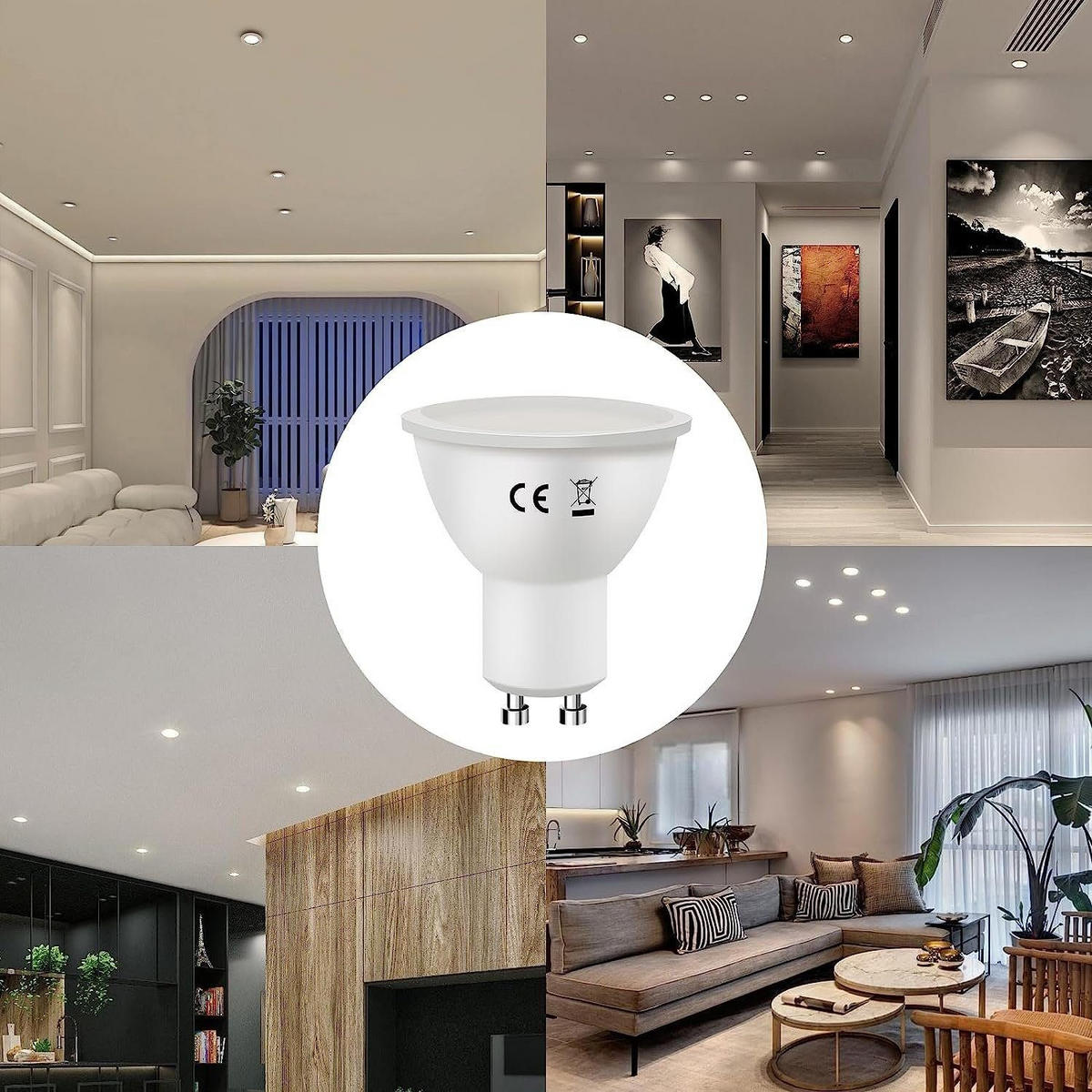 LED žárovky GU10 6W (balení 10 ks) - průhledná, sklo (5/5.7cm) - Nettlife