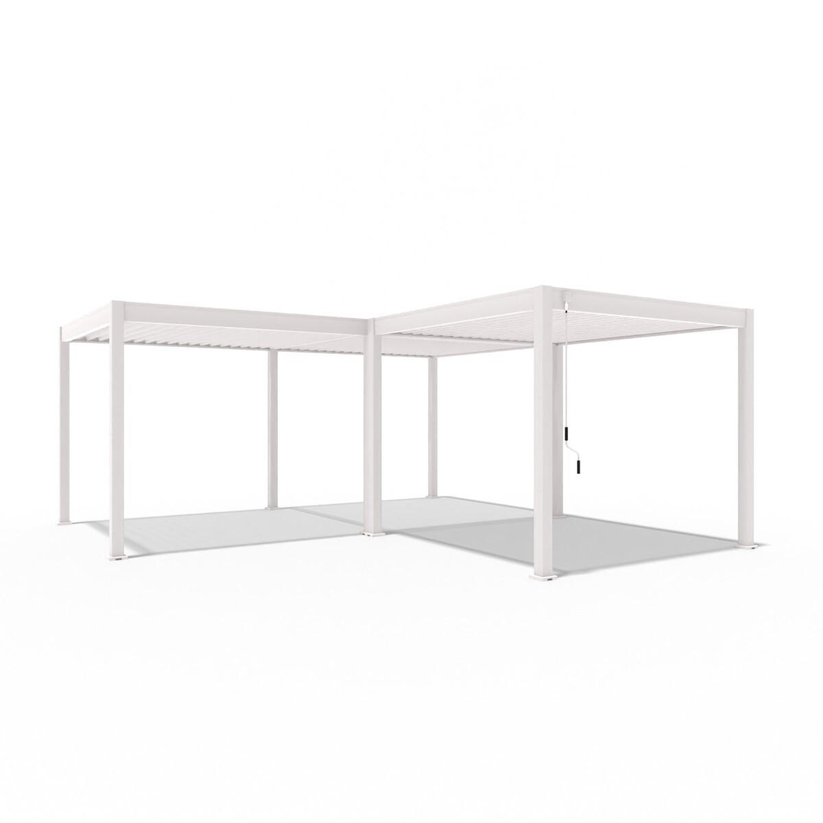 PERGOLA Deluxe mit Classic 6 x 6 M weiß Lamellendach - Weiß, Metall (600/255/600cm) - WEIDE