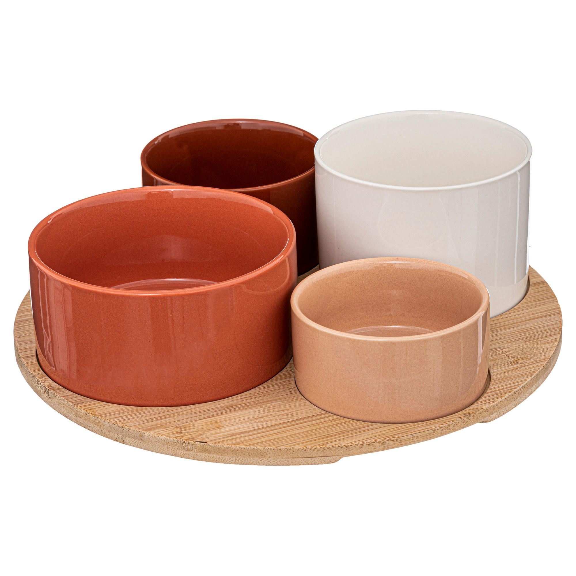 SNACK-SERVIERSET Bambustablett Mehrfarben 33/10,5/33 cm - Multicolor, Keramik (10.5/33/33cm) - Secret de Gourmet