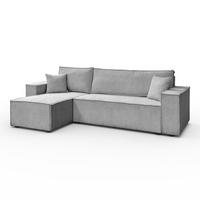 GEPOLSTERTES Ecksofa CARLOS L, Poso 110 - Hellgrau, Textil (247/143cm) - Lookway