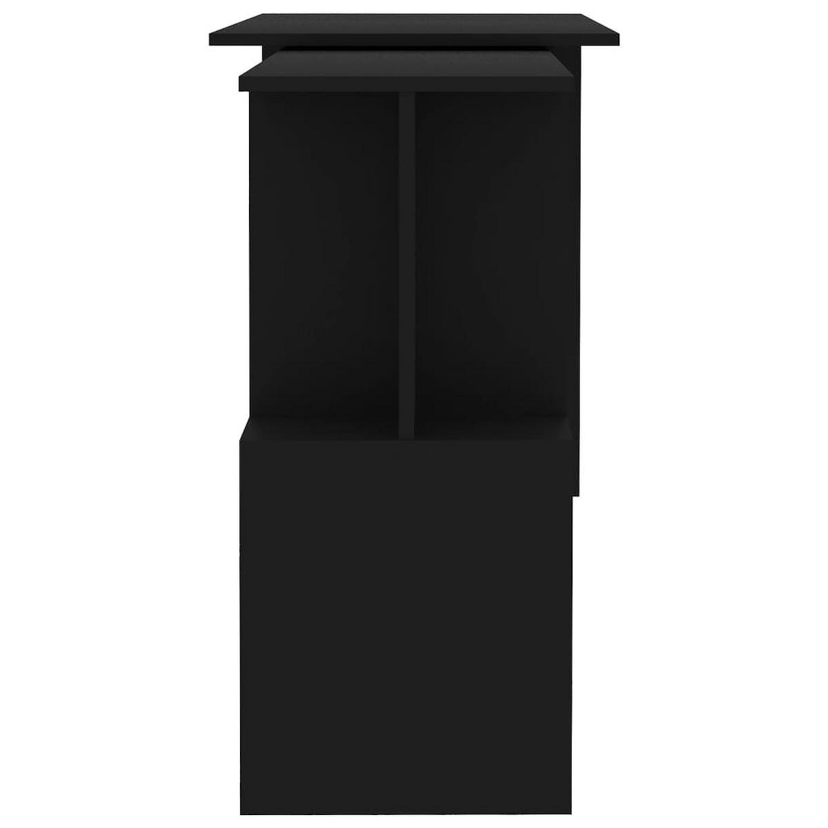 ECKSCHREIBTISCH mit Drehbarem Seitenteil 200/50/76 cm aus Holzwerkstoff Schwarz - Schwarz, Holz (50/200/76cm) - vidaXL