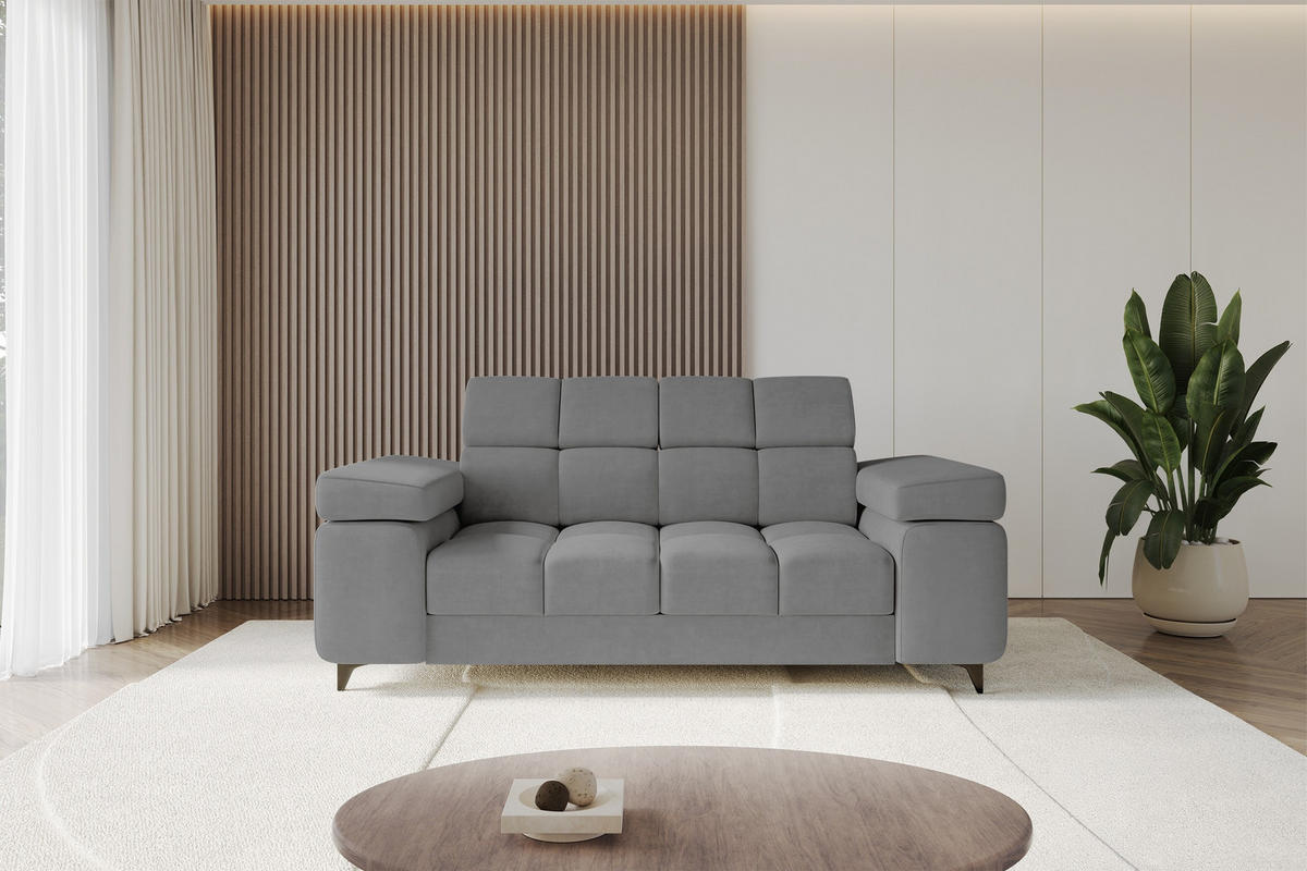 SOFA 2-Sitzer LORD-S1 194x97x90 cm Grau Samt - Taupe, Holzwerkstoff/Textil (194/90/97cm) - ALTDECOR