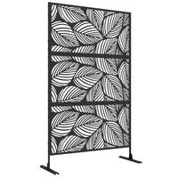 SICHTSCHUTZZAUN 122/45/198 cm schwarz aus Stahl mit Rankhilfe - Schwarz, Metall (45/198cm) - OKWISH