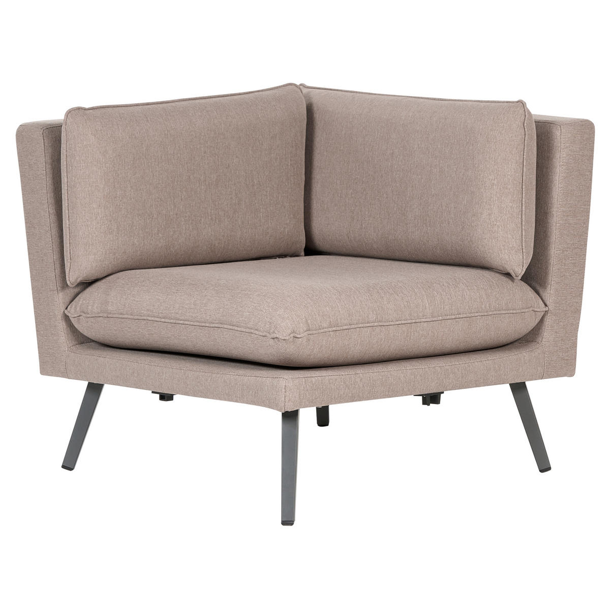 GARTEN-ECKSOFA 5-Sitzer beige modular Loretello - Beige/Grau, Textil (243/70/243cm) - Beliani