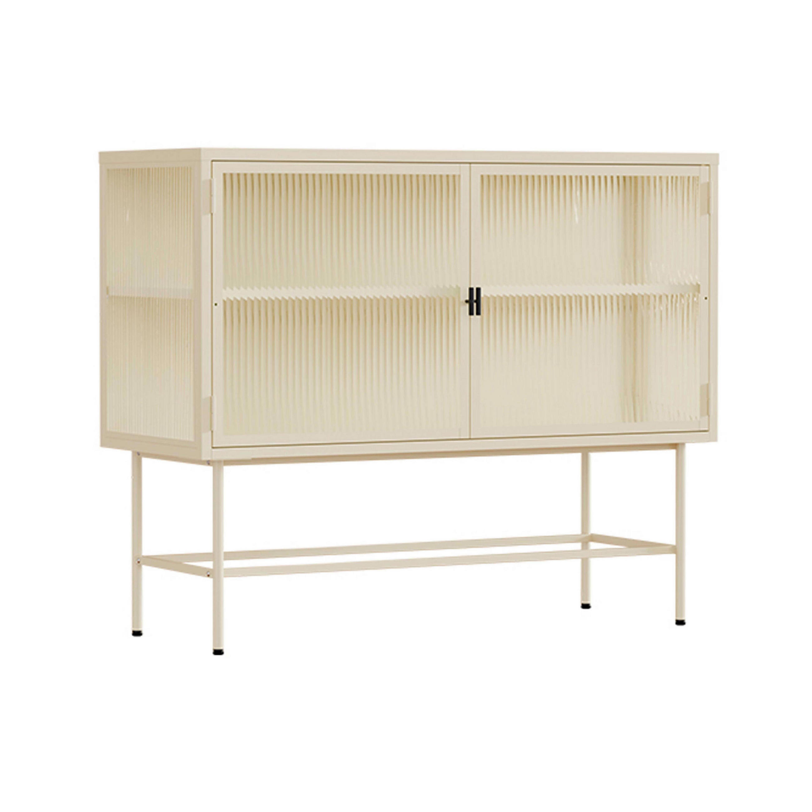 SIDEBOARD, Ekru - Weiß, Metall (43/90/110cm) - Oviala