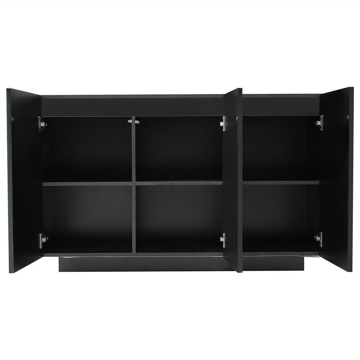 SIDEBOARD mit Beleuchtung in Schwarz - Schwarz, Holz (40/75/120cm) - KOMHTOM