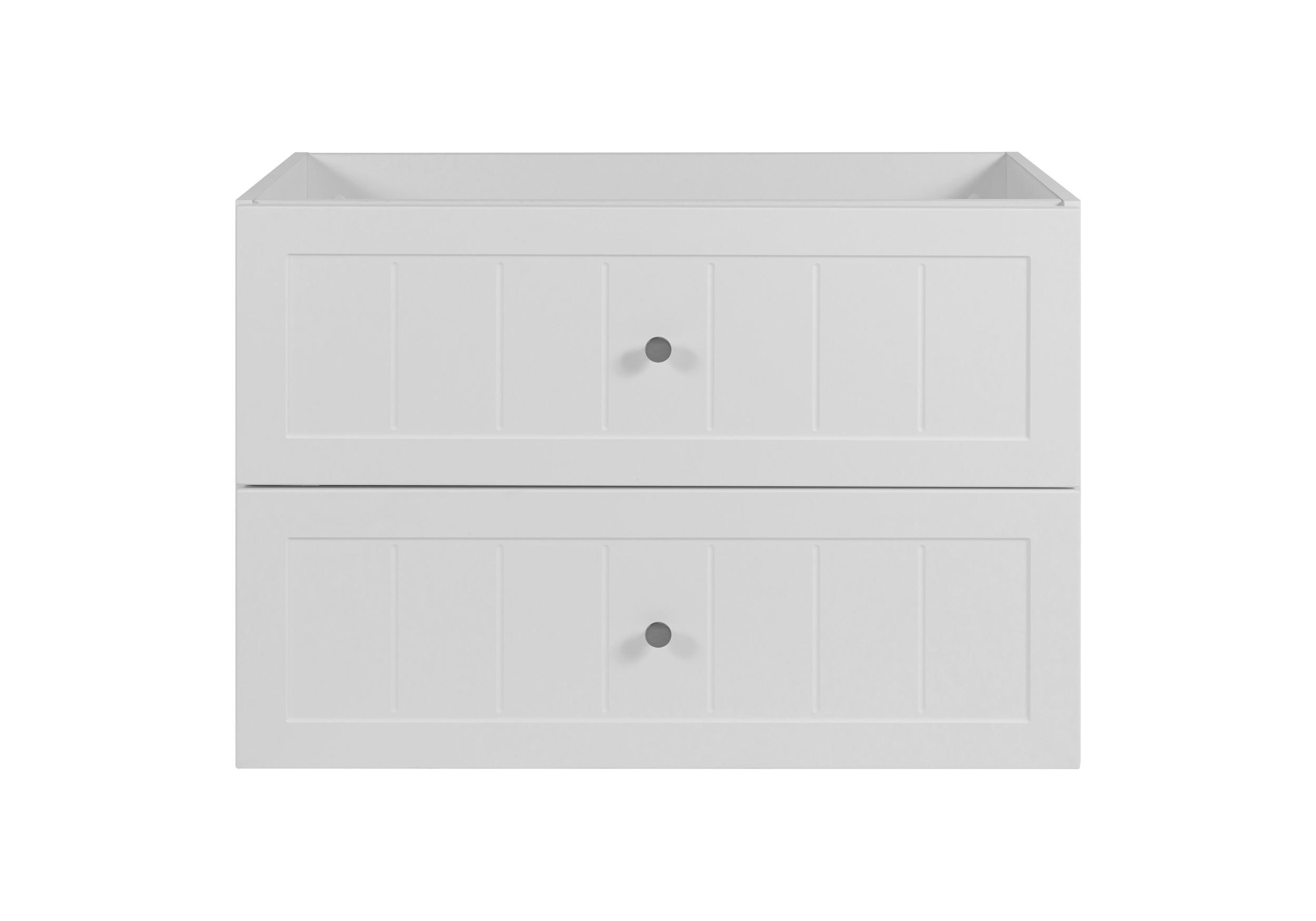 WASCHTISCHUNTERSCHRANK im klassischen Stil, weiß, 80 x 57 x 46 cm - Silberfarben/Weiß, Holzwerkstoff (80/57/46cm) - 3XE LIVING