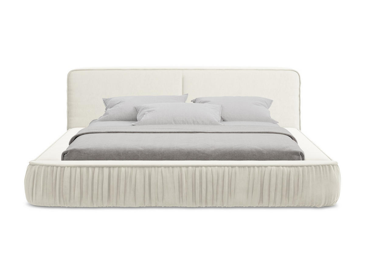 POLSTERBETT mit Bettkasten und Lattenrost 178x238 Beige - Beige/Creme, Kunststoff/Textil (140/200cm) - Makamii