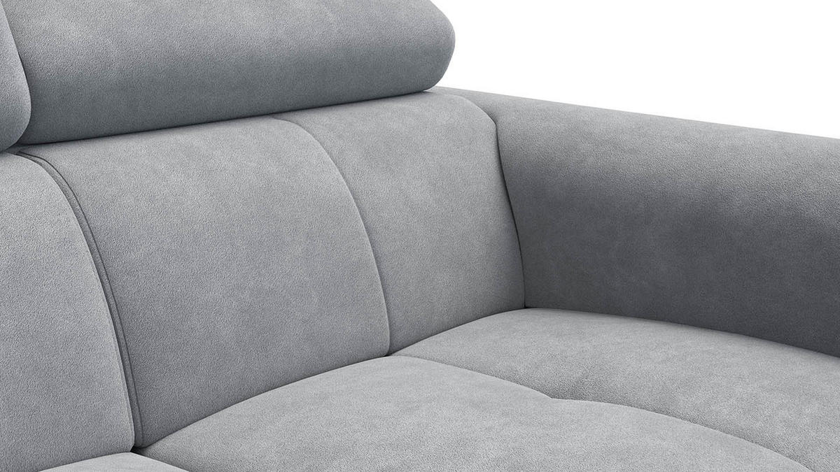 SOFA RODEN 2-Sitzer, hellgrau, Veloursstoff - Hellgrau, Holz/Textil (152/82/103cm) - Wozimo