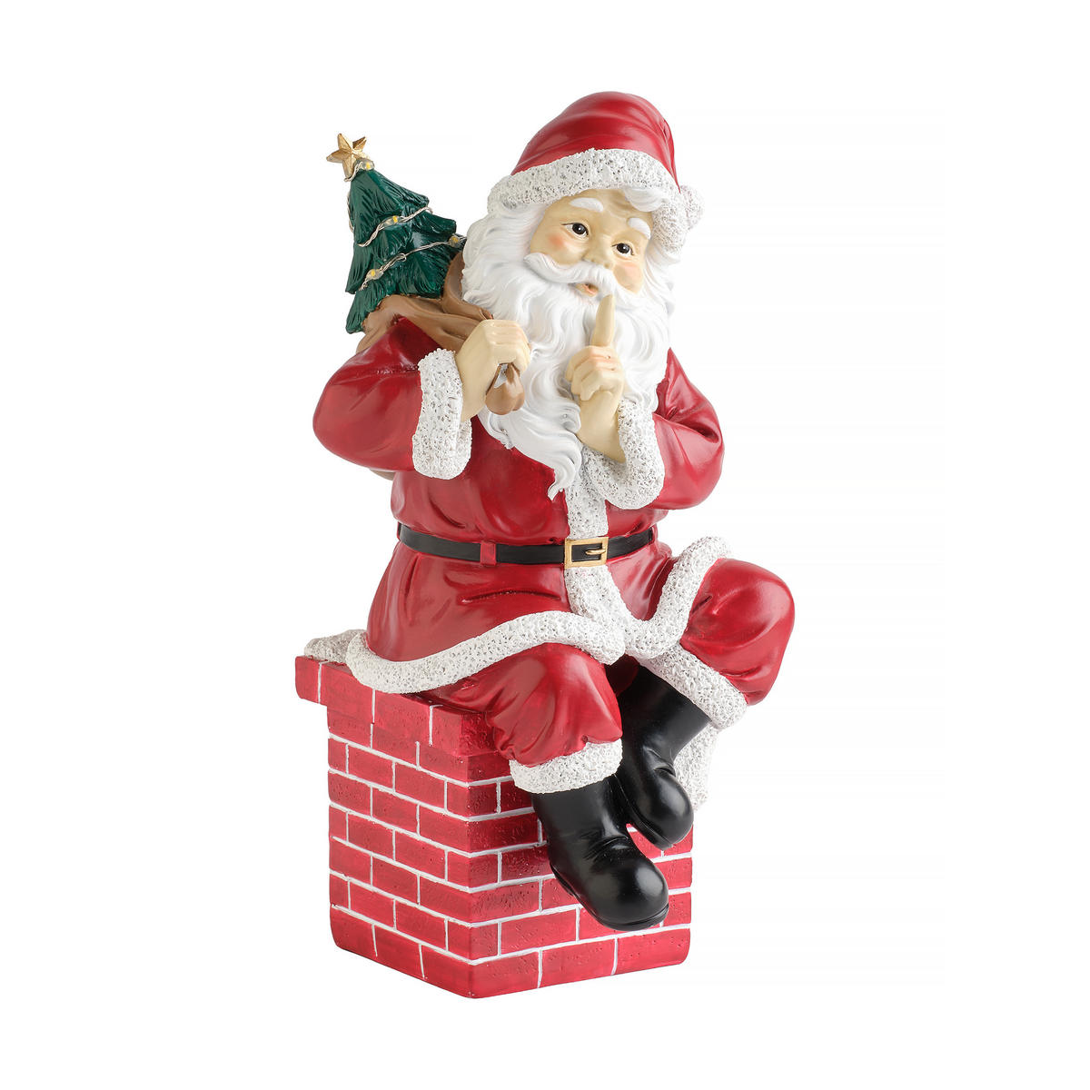 LEDFIGUR Chimney, Rot, 26.5 x 14 x 13 cm, Dekorative Weihnachtsdeko - Rot, Kunststoff (14/26.5/13cm) - home&you