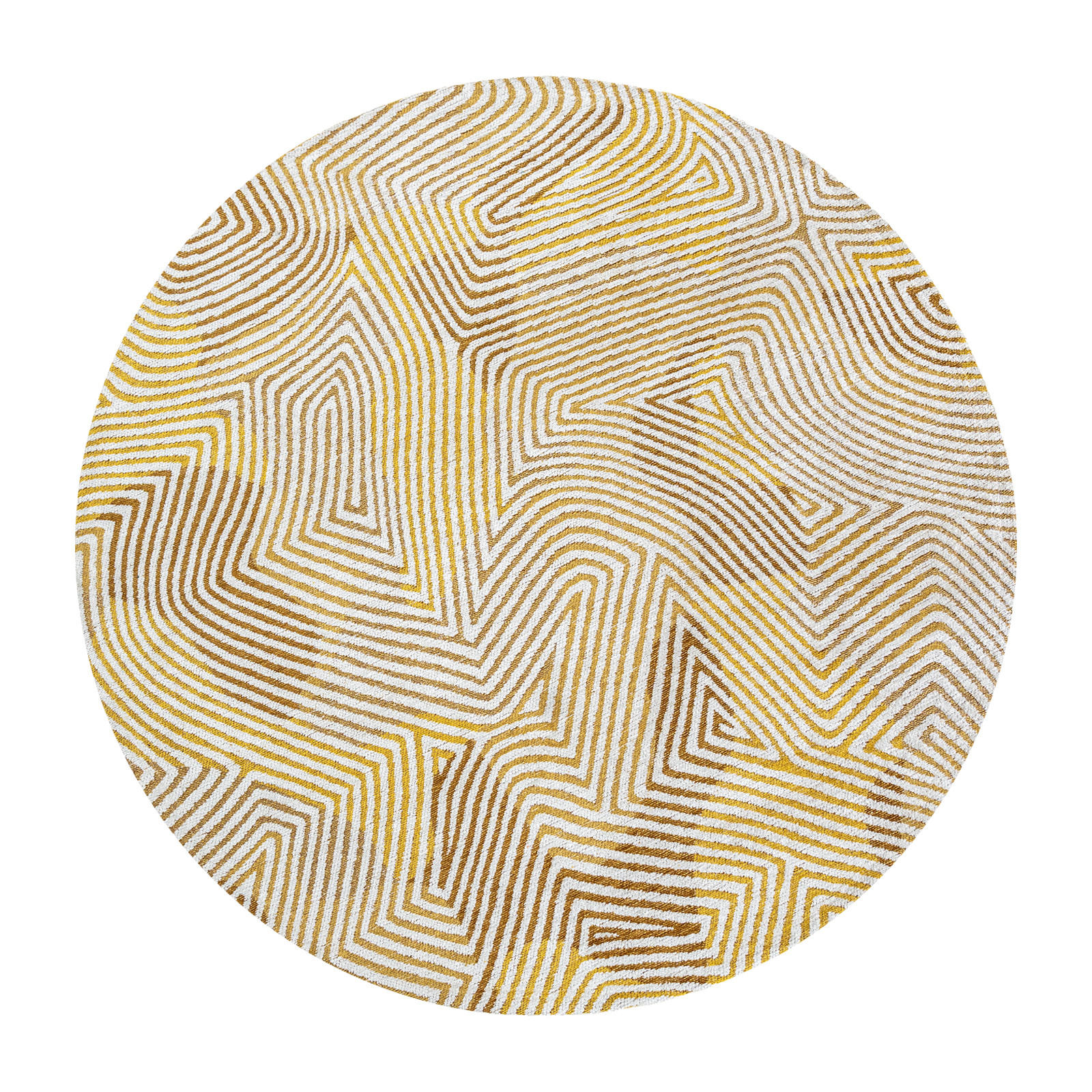 TEPPICH Yellow Hippy Coral 240/240 cm - Gelb, Textil (240/240cm) - Louis De Poortere