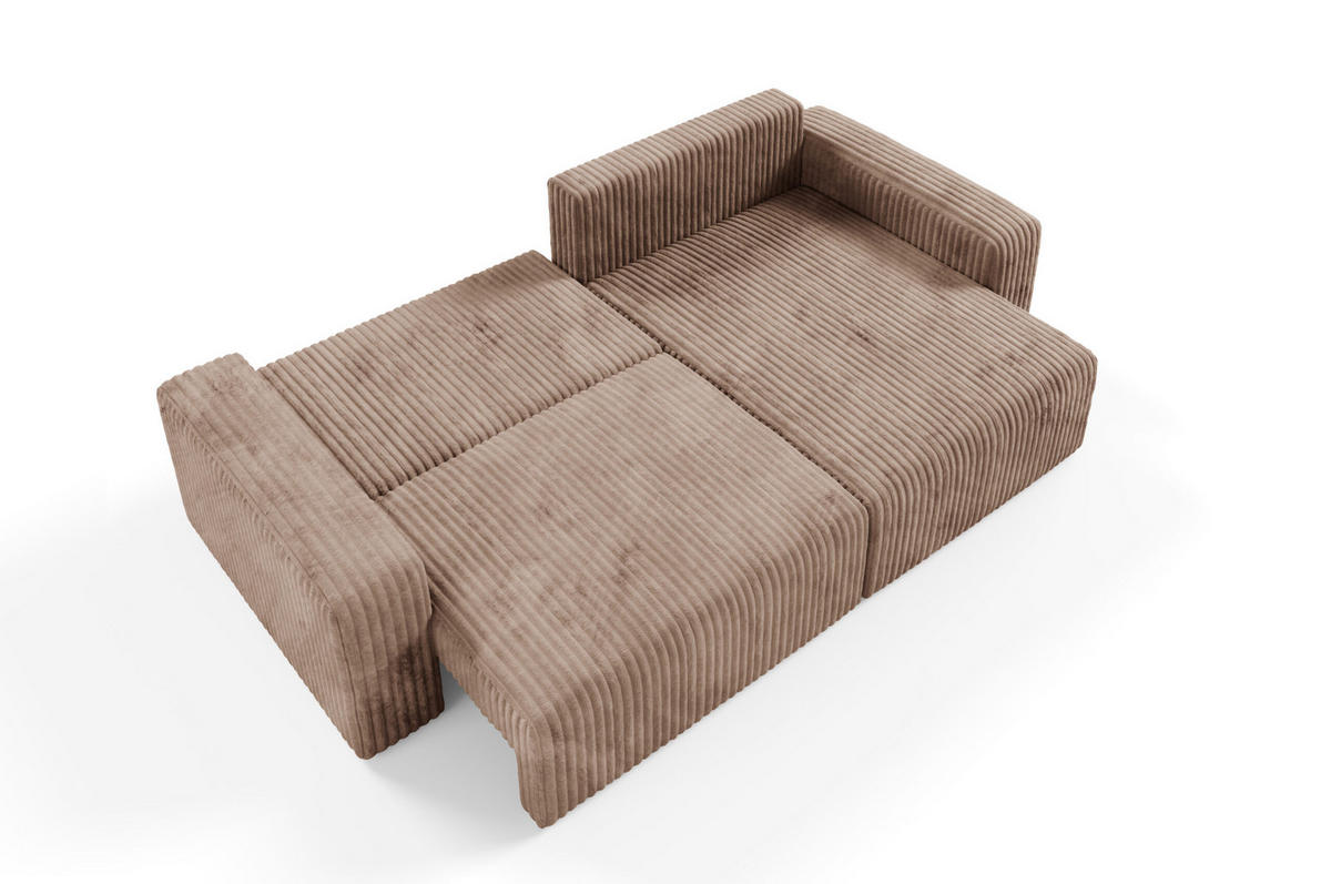 ECKSOFA mit Schlaffunktion Cord Brown - Braun, Textil (244/149cm) - Furnisell